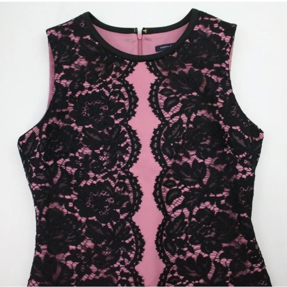 Tommy Hilfiger Black Pink Floral Crepe Sheath‎ Sleeveless Dress Size 8 - Picture 4 of 14